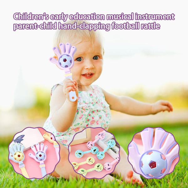 【Redo för leverans】 Barns tidiga utbildning Upplysning Gåva Instrument Leksak Fotboll Kul O2 Double ended rattle small