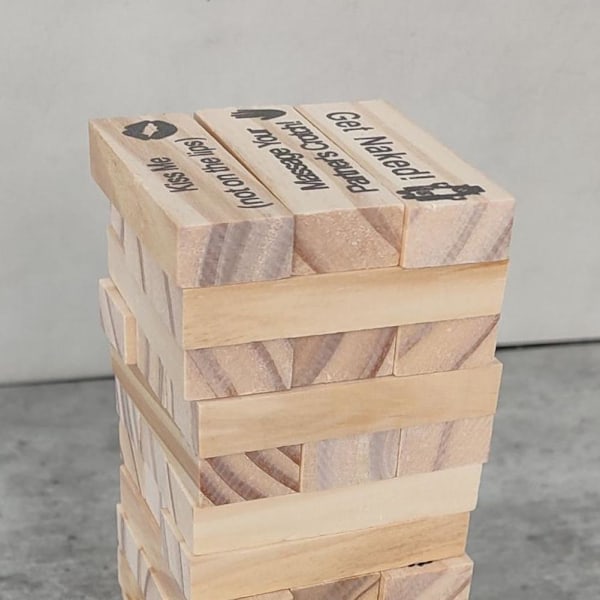 Trä Super Naughty Block Tower Spel Tumlande Stapling W4C7 För Par B1O5