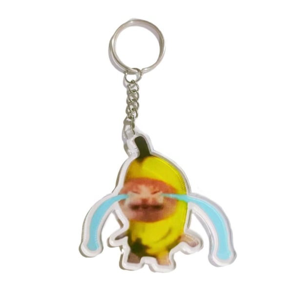 Hjärta katt Gulligt Hot Banan Cat Expression Keychain D One size