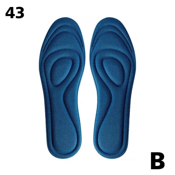 Unisex 4D Memory Foam Ortopediska Sko Innersulor Kuddar Komfortfot blue 43