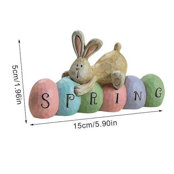 Glad Påsk Kanin Ägg Bordsdekoration Ornament Söt Staty Kanin Vår D3G7 B 1pcs