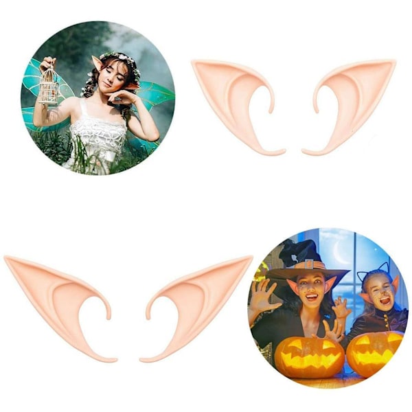 1 Par Latex Elf Ears Cosplay Wrap Fairy Goblin Ears Halloween Co whiteB B