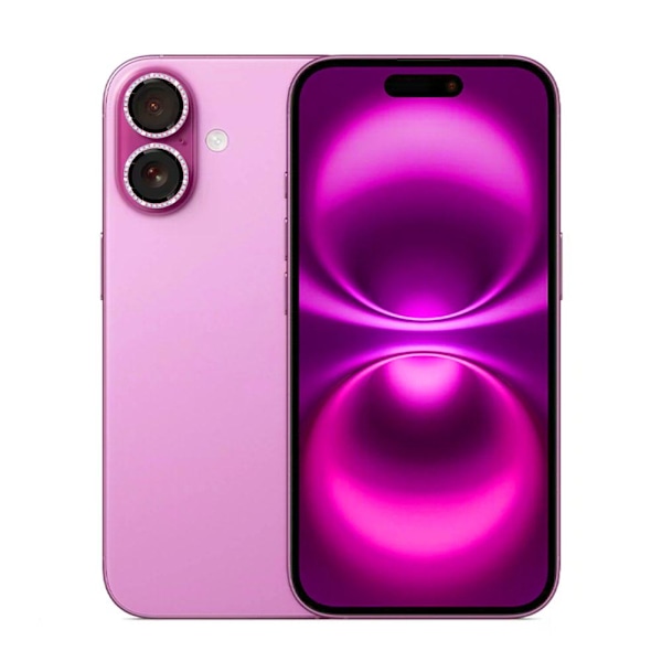 För Iphone16/16plus Lyxigt Kameraskydd Metall G0g7 Glas Härdat Lins Pink 1pcs