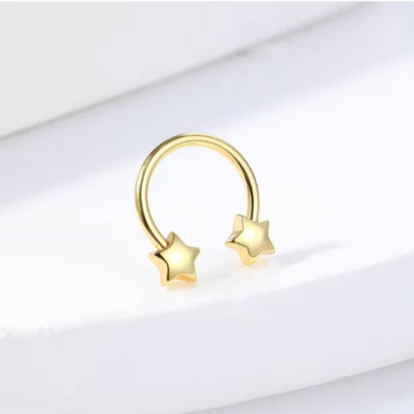 Star Horseshoe Nose Rings Septum Smycken Helix Tragus Daith Conc Gold Heart