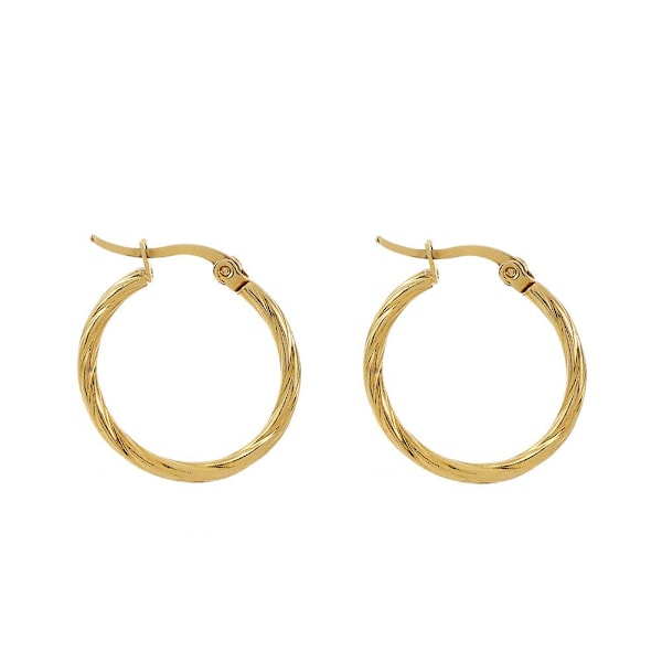Europeiska och amerikanska enkla stora metallörhängen Retro Öroncirkel Utsökta ansiktsörhängen W2o1 GoldenE 20mm