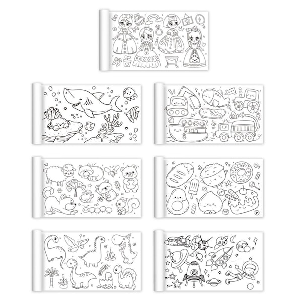 Barns Ritpapper Rulle Kreativ Handmålad Målarpapper Graffiti Scrol I2J2 princess onesize