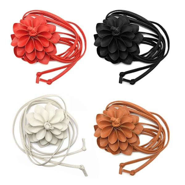 WSRRDRECVHi Blommig Midjekedja Kvinnor Stor Blomma Dekorativ Lyxdesign Bohemiskt Midjeband Tofsrep Midjebälten Vävd Flätrem