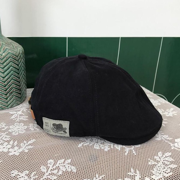 Retro Herr Bomull Ivy Flat Cap Newsboy Justerbar Basker Cabbie Gatsby Körhatt♤ khaki one-size