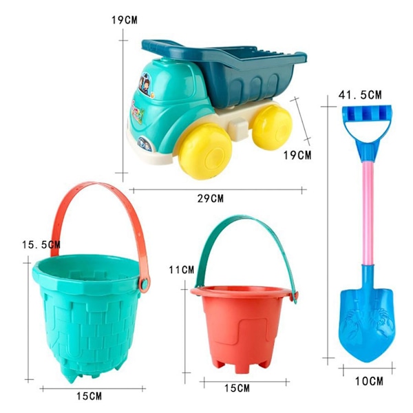 Strandleksaker för barn Hög kvalitet Säker Hållbar Sommar Vattenleksaker Leka Gräva Sand S6i5 C 8PCS 1set