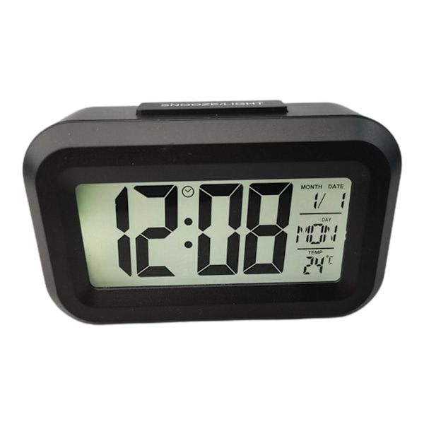 Digital Väckarklocka Batteridriven Snooze Nattlampa Design 5 Färger black One-size