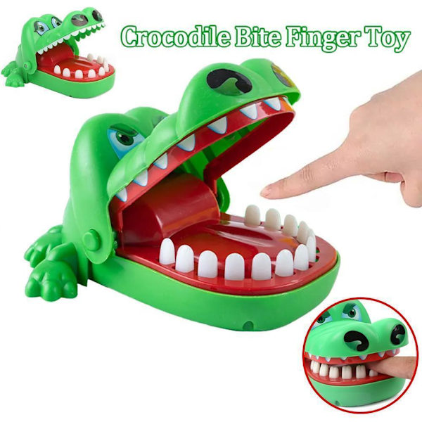 Klassisk Krokodil Bärbar Leksak Mun Tandläkare Bita Finger För Familj Barn FAAU- crocodileB L 15.5cm