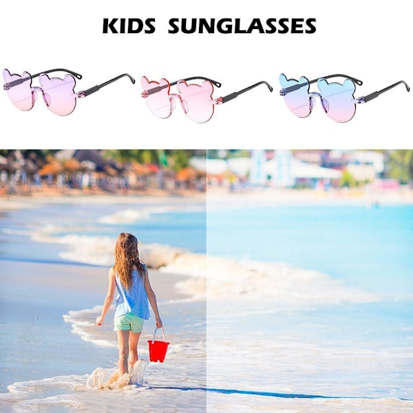 Flickor Pojkar Bågformade Solglasögon Tecknad Björn Barn Solglasögon Utomhus Lot Z6G9 PINK one-size