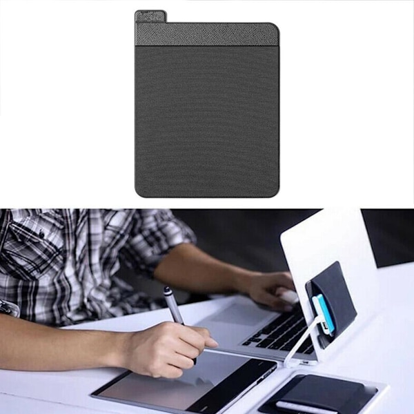 Självhäftande Förvaringsväska för Laptop Baksida Mus Digital Hårda Tillbehör Laptop Organizer Ficka Väska N0G1