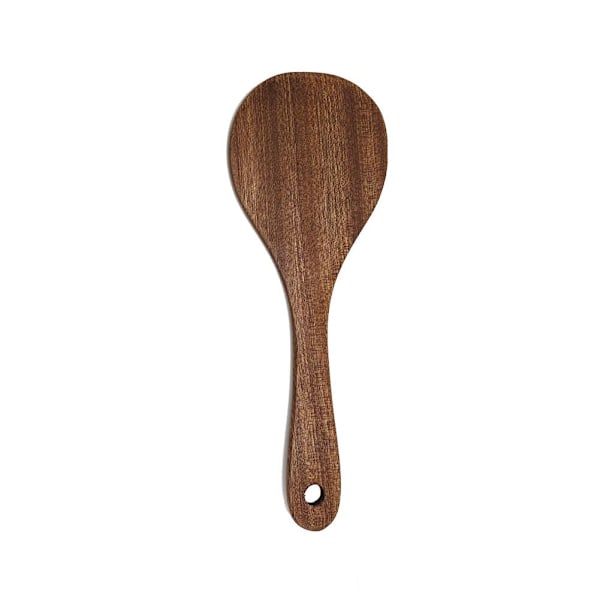 Ebony Trä Kök Matlagningsredskap Verktyg Spatel Sked Vändare H4U2 Round Spatula 21*7.6 cm