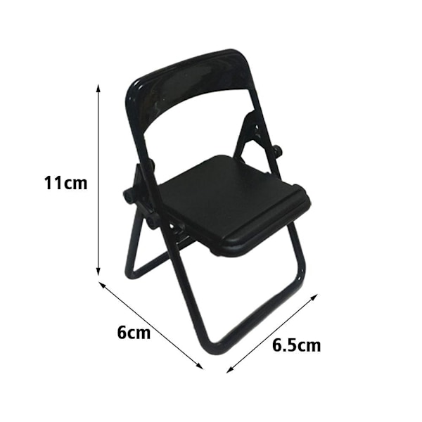 Julstrumpa Mini Fällbar Stol Telefonställ Telefonhållare 1/4 AU Snabb black 1pcs