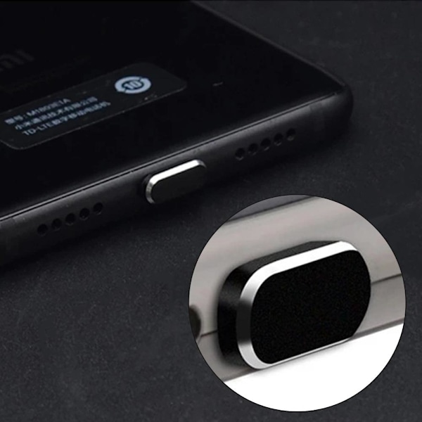 USB C Dammskydd Typ C Dammskydd Telefon Port Skydd GX ST Silvery 1pcs