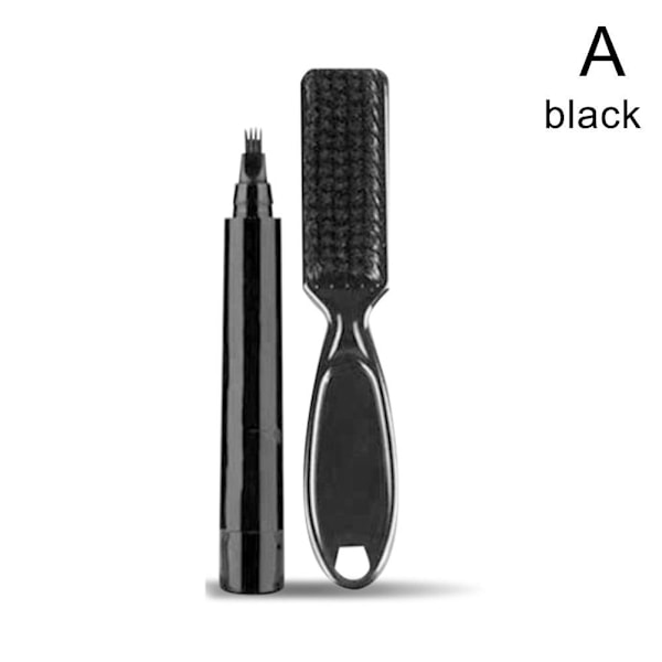 Skäggpenna Skäggfyllningskit Vattentät Skäggfyllnadspenna för Män Med Borste Salong Ansiktshår C8o3 black 1set