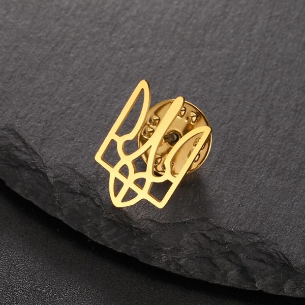 \"Ukraina i hjärtat\" Trident Pin Broscher Metallmärken Knappnålar R6Q4 P2Z8 Golden One size