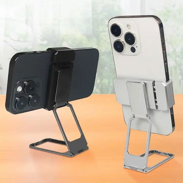 360° Roterande Vikbart Ställ Ryggklämma Telefonringhållare Skrivbord Metall Multi Finger Justerbar P6l0 rose gold 1pcs