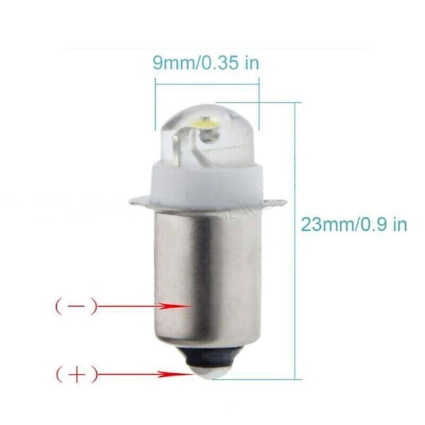 P13.5S LED Ficklampslampa 3V 4.5V 6V DC-Glödlampsersättning Ficklampslampor AU 3V cool white
