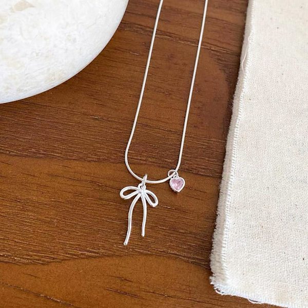 Rosett sweetheart ormben halsband lätt lyx all-match söt nyckelben W1E3 Earrings One size