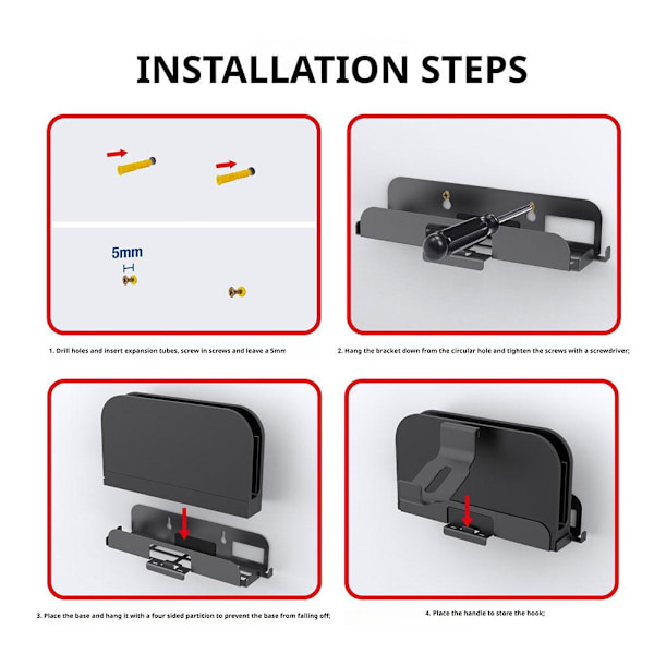 Väggfäste för Switch 2, Metall Väggmonterat Hållarfäste för Switch 2 Spelkonsol, Utrymmesbesparande Vertikalt Ställ Väggmonteringsförvaring