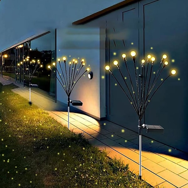 6LED/10LED Eldfluga Trädgård Solcellslampor Solcell Utomhus Vattentät Ljusdekoration Kreativ Utomhus Gräsmatta Plug-in Lampa 10LED coloured