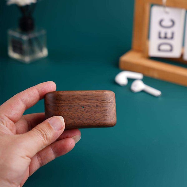 för Technics EAH-AZ100 skyddande skal i massivt trä för hörlurar W1B7 walnut round for Technics EAH