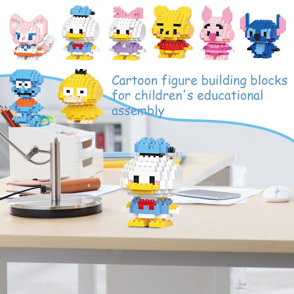 Pedagogisk Byggleksak för Barn med Mikropartiklar, Tecknad Modell, Pussel, Pojkleksak W2 Koda duck 1set
