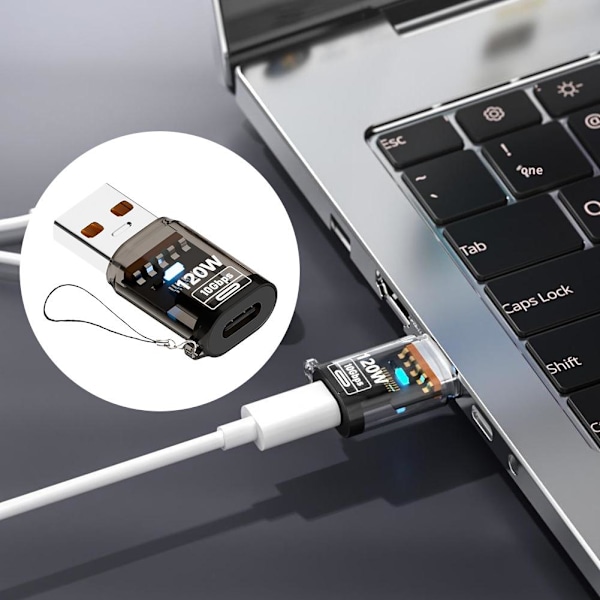 120W USB 3.2 till Typ C Adapter USB Hona till Typ C Hane Snabbladdning Adad M9Y9 transparent 1pcs