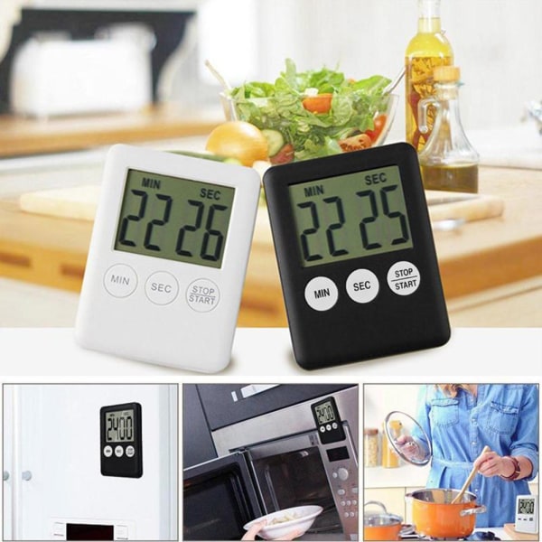 weeee Digital kökstimer Multifunktionell elektronisk timer LCD silver 1pcs