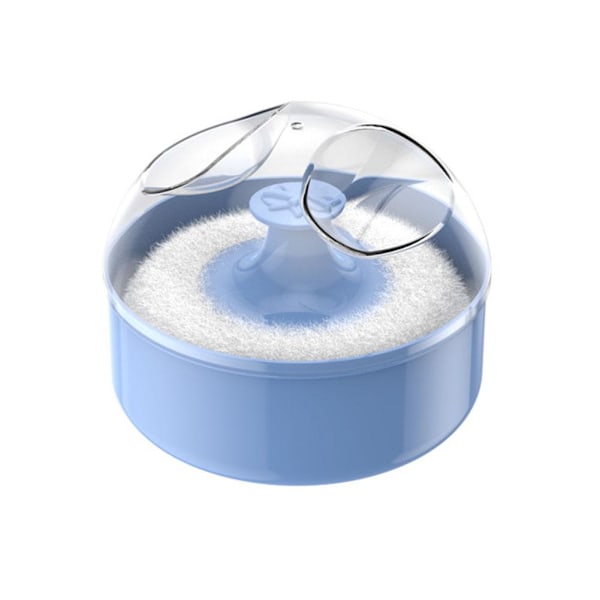 Talkpuder Puff med Box Fodral Behållare Baby Mjuk Ansikte Kropp Puff Puder Z6U2 Blue 1set