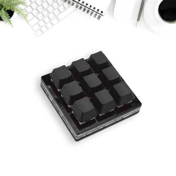 9-knapps Makro Multifunktionell Knappsats Portabelt Mekaniskt Tangentbord För Gaming G0F6 2021 W5P1 S2D3