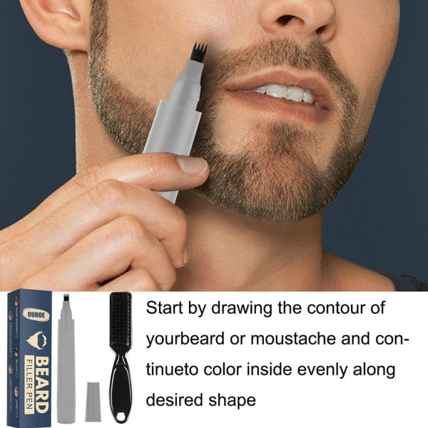 Beard Filling Pen Kit Salon Hair Gravering Styling Eyebrow Tool black One-size