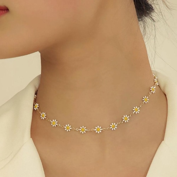 Liten Daisy Blomsterhalsband, Solroshalsband, Färgglada Blommor, V6N3 X7P4 Mixed colors 1pcs