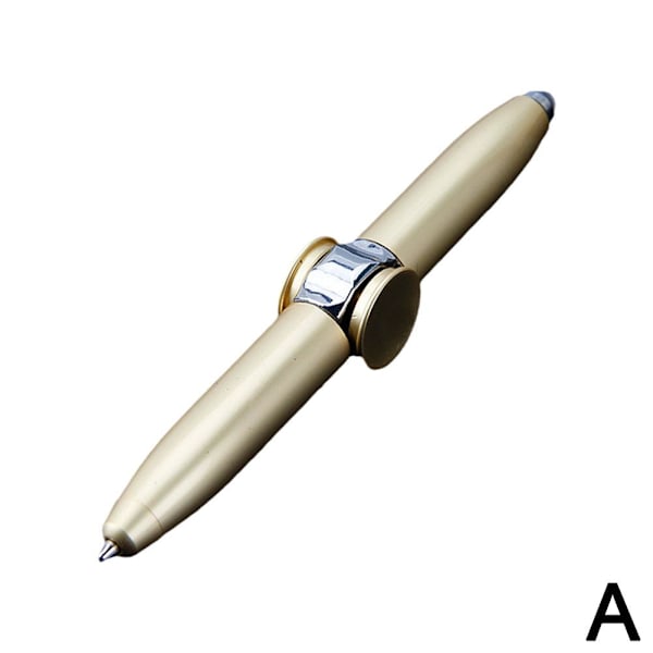 Fidget Spinner Penna Stress Relief Leksak, LED Kulspetspenna UK Y8M2 golden one size