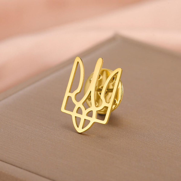 \"Ukraina i hjärtat\" Trident Pin Broscher Metallmärken Knappnålar R6Q4 P2Z8 Golden One size