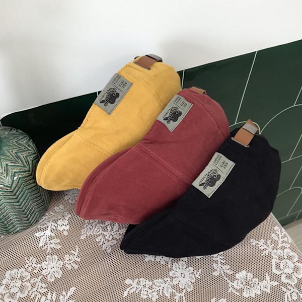 Retro Herr Bomull Ivy Flat Cap Newsboy Justerbar Basker Cabbie Gatsby Körhatt♤ red one-size