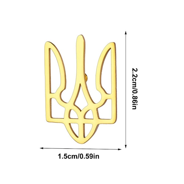 \"Ukraina i hjärtat\" Trident Pin Broscher Metallmärken Knappnålar R6Q4 P2Z8 Golden One size