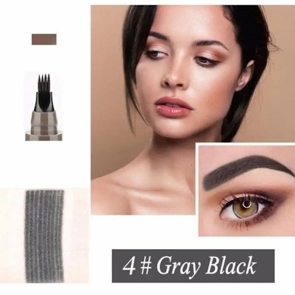 Ögonbrynspenna Långvarig Vattentät Ögonbrynspenna Gaffelformad Ögonbryn Flytande Penna Öga Fyra H9o3 black one size