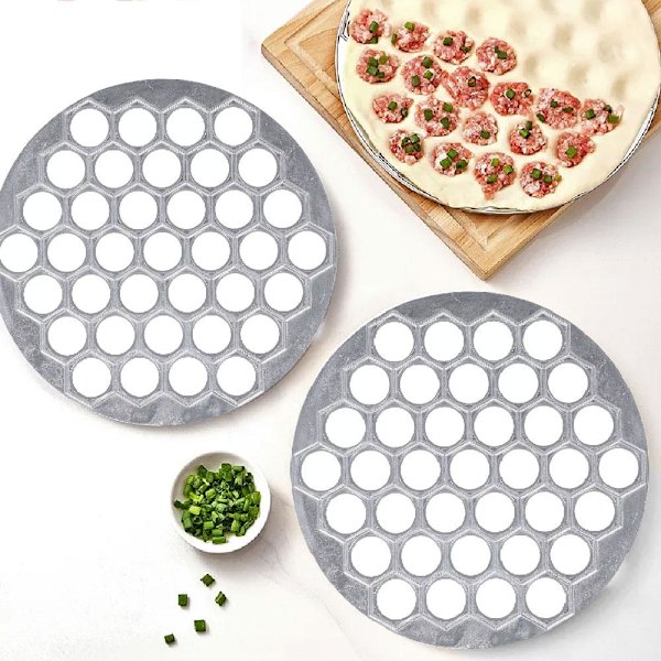 Degpress för köket, Raviolitillverkningsform, Dumplingform, DIY-tillverkare Dumpling Pelmeni Form Pastaform 37 Hål Dumpling Maker, Rysk P