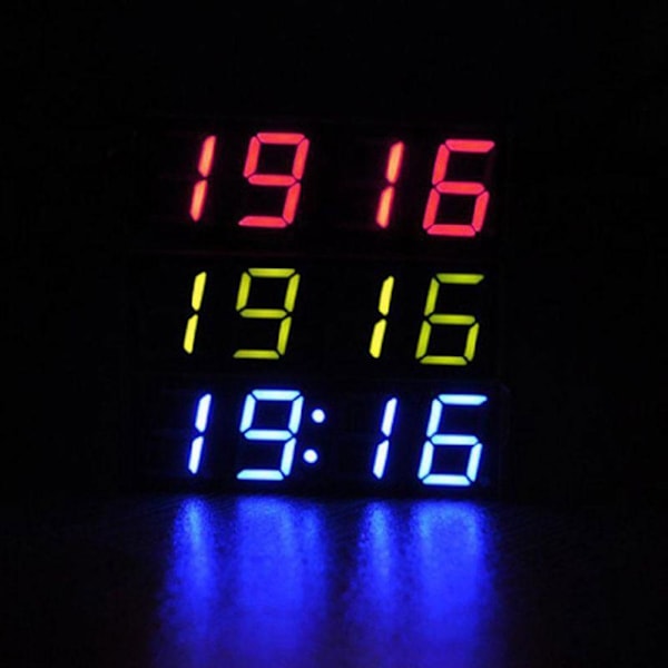 NY Bilklock Termometer Voltmeter 3-I-1 LED-display Digital V A 1pcs