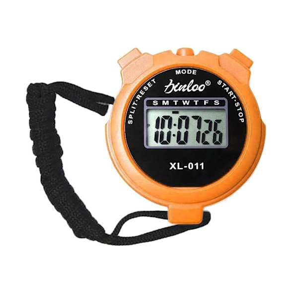 Digital Handhållen Sportstoppur Stoppur Timer Alarmräknare orange 1size