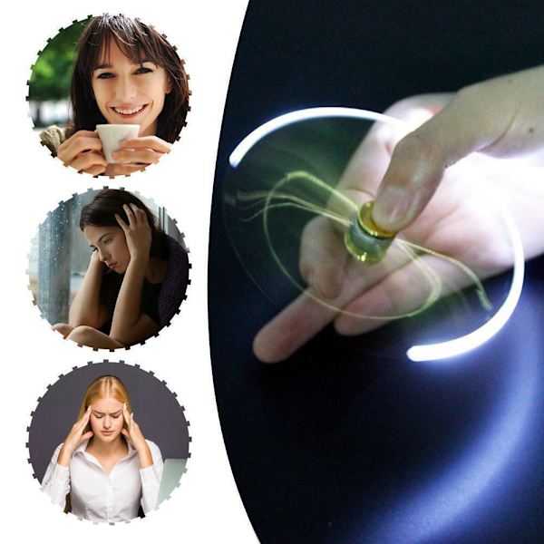 Fidget Spinner Penna Stress Relief Leksak, LED Kulspetspenna UK Y8M2 golden one size