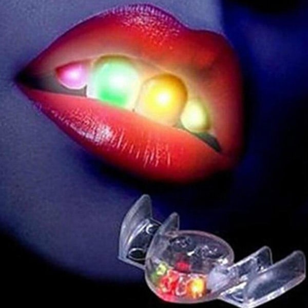 YXRRVING Blinkande LED Ljus Munskydd Bit Lysande Tänder För Halloweenfest Rave Lysande Bit Tandskydd Fest Skydd Mun Blixt Tillbehör