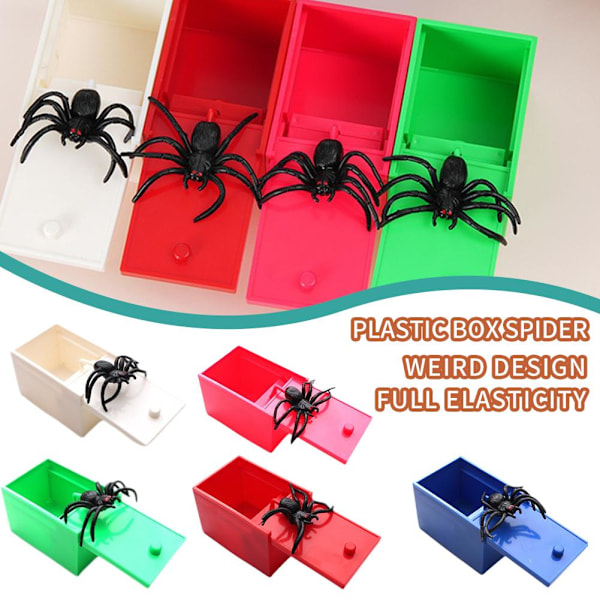 Skämt Spindel Skrämsellåda Gömda i Fodral Rolig Halloween Leksak Skrämsellåda Trick Skämt Leksaker Gåva