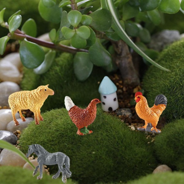 Leksaksfigurer Bondgårdsdjur Realistiska Actiondjur i Dekor 12-pack Set Carry N A9Y7