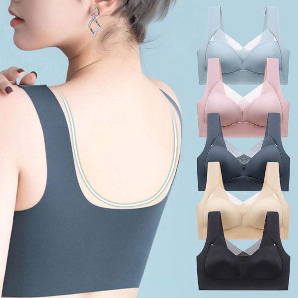 Wmbra Posture Correcting Bra, Wireless Push Up Ergonomic Comfort Beige XL