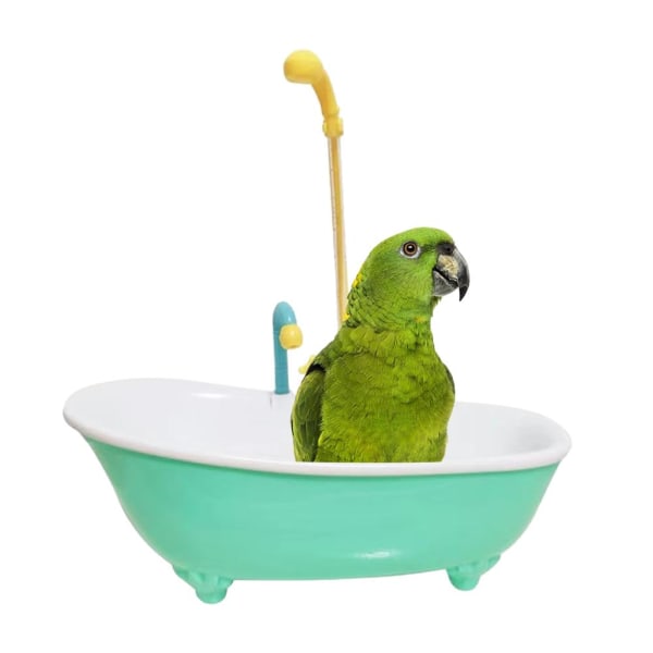 Fågelbadkar Papegojabadfontän inomhus Automatiskt badkar med green one
