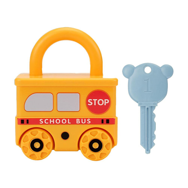 Baby lärande lås med nyckel Bilspel Montessori pedagogisk leksak blue onesize
